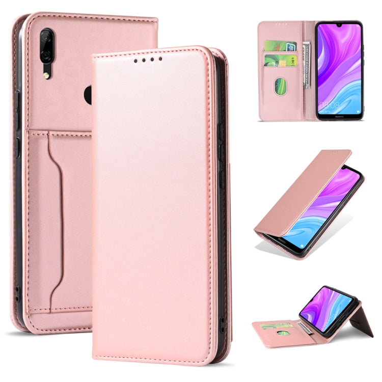 For Huawei Y7 (2019) / Y7 Prime (2019) Strong Magnetism Liquid Feel Horizontal Flip Leather Case with Holder & Card Slots & Wallet