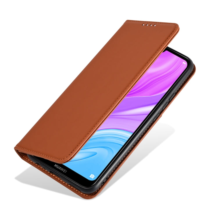For Huawei Y7 (2019) / Y7 Prime (2019) Strong Magnetism Liquid Feel Horizontal Flip Leather Case with Holder & Card Slots & Wallet