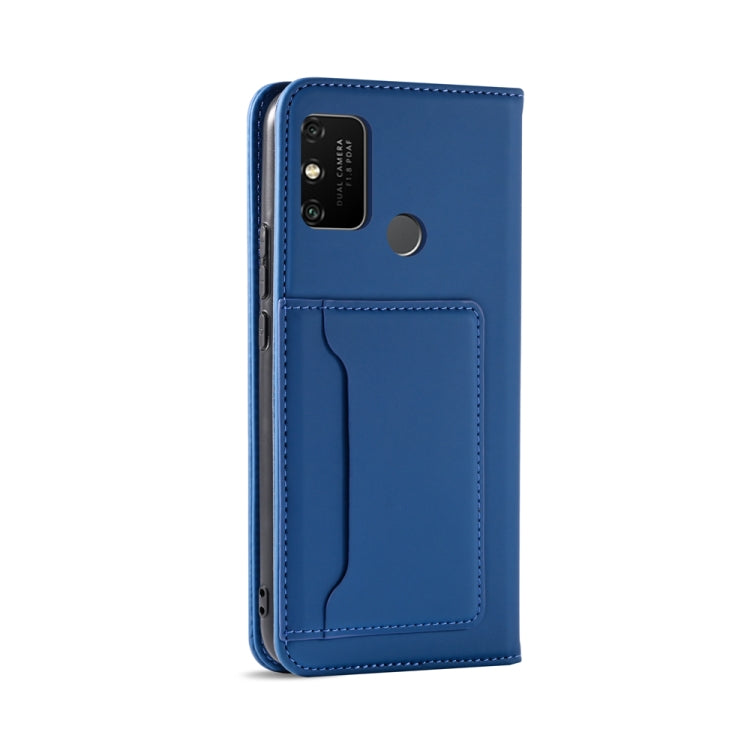 For Huawei Honor 9A Strong Magnetism Liquid Feel Horizontal Flip Leather Case with Holder & Card Slots & Wallet