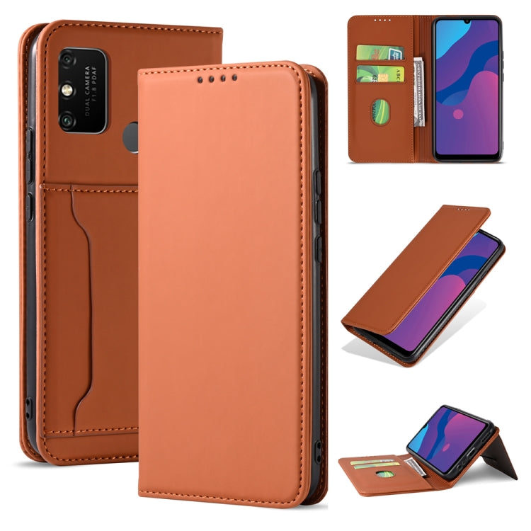 For Huawei Honor 9A Strong Magnetism Liquid Feel Horizontal Flip Leather Case with Holder & Card Slots & Wallet