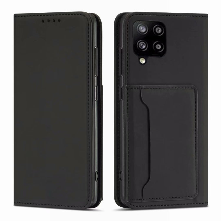 For Samsung Galaxy A42 Strong Magnetism Liquid Feel Horizontal Flip Leather Case with Holder & Card Slots & Wallet