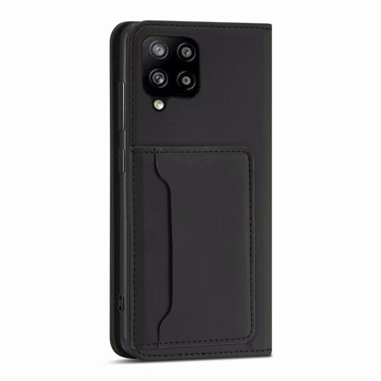 For Samsung Galaxy A42 Strong Magnetism Liquid Feel Horizontal Flip Leather Case with Holder & Card Slots & Wallet