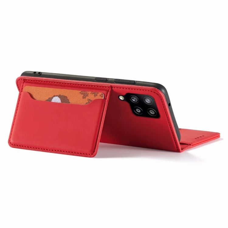 For Samsung Galaxy A42 Strong Magnetism Liquid Feel Horizontal Flip Leather Case with Holder & Card Slots & Wallet