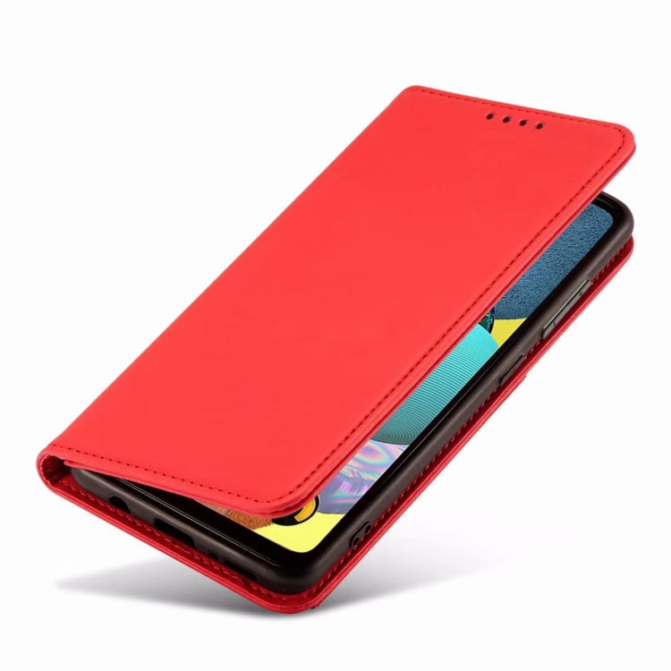 For Samsung Galaxy A42 Strong Magnetism Liquid Feel Horizontal Flip Leather Case with Holder & Card Slots & Wallet