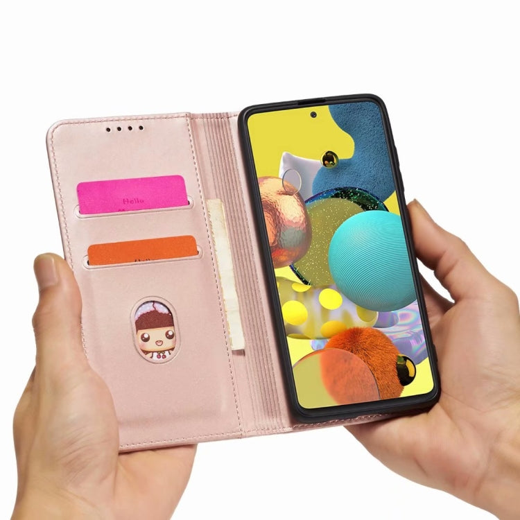 For Samsung Galaxy A42 Strong Magnetism Liquid Feel Horizontal Flip Leather Case with Holder & Card Slots & Wallet