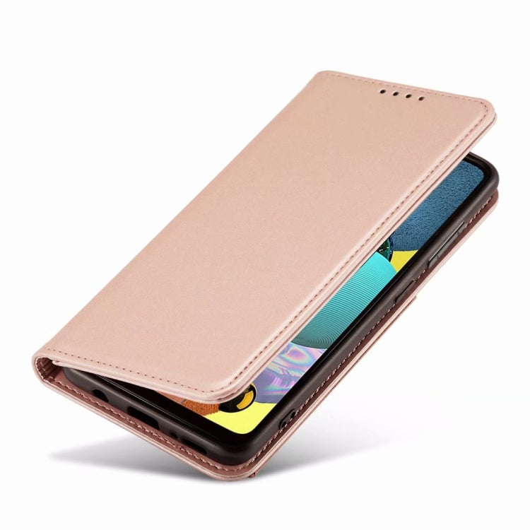For Samsung Galaxy A42 Strong Magnetism Liquid Feel Horizontal Flip Leather Case with Holder & Card Slots & Wallet