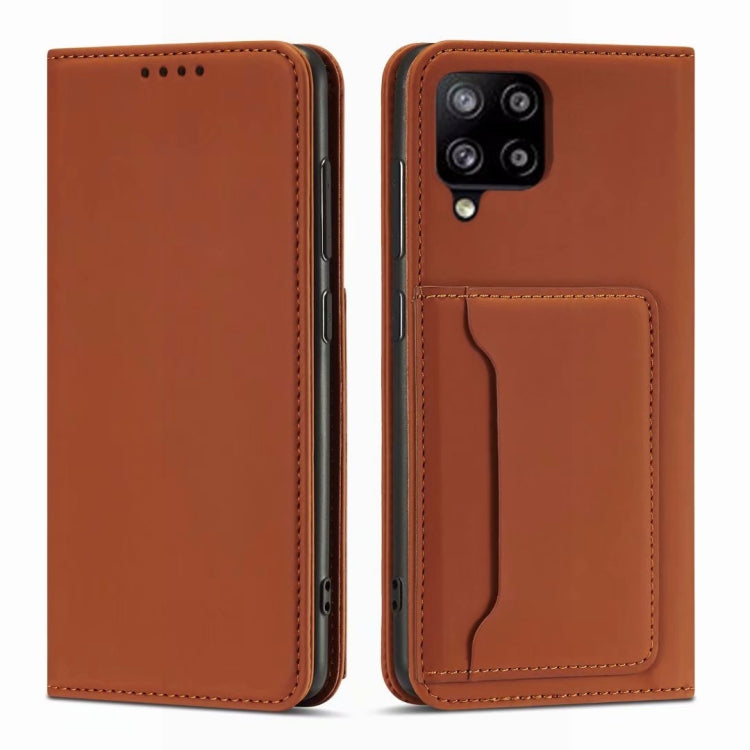 For Samsung Galaxy A42 Strong Magnetism Liquid Feel Horizontal Flip Leather Case with Holder & Card Slots & Wallet