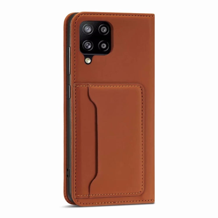 For Samsung Galaxy A42 Strong Magnetism Liquid Feel Horizontal Flip Leather Case with Holder & Card Slots & Wallet