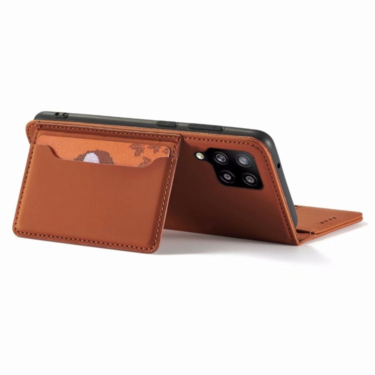 For Samsung Galaxy A42 Strong Magnetism Liquid Feel Horizontal Flip Leather Case with Holder & Card Slots & Wallet