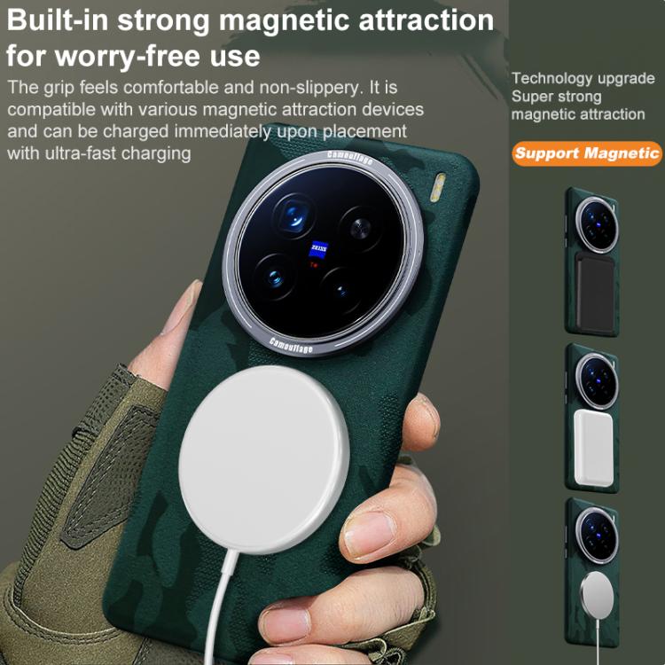 For vivo X200 Camouflage Full Coverage Magnetic Shockproof Phone Case