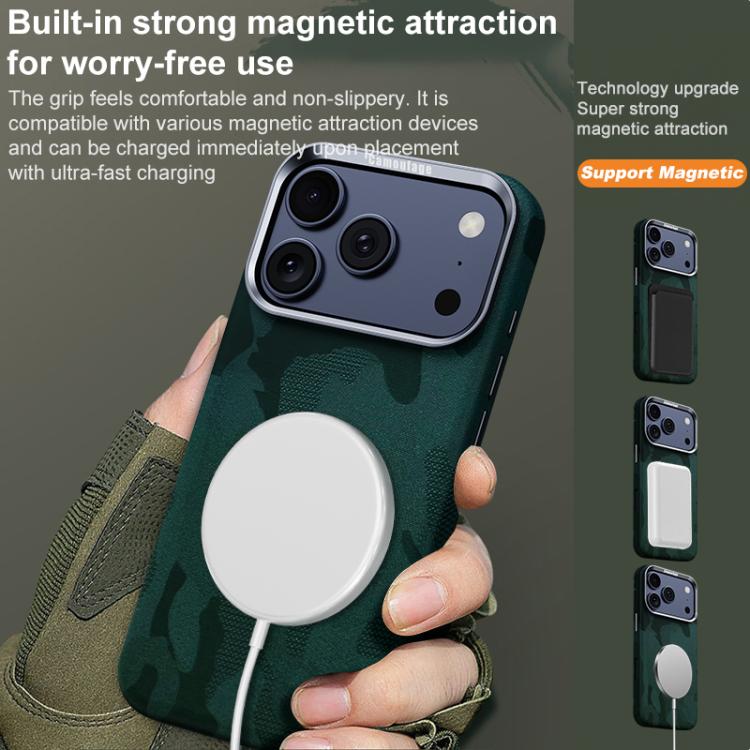 For iPhone 17 Pro Max Camouflage Full Coverage Magnetic Shockproof Phone Case