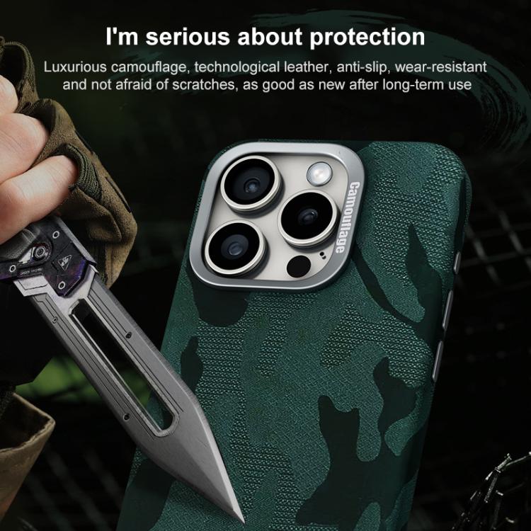 For iPhone 16 Pro Camouflage Full Coverage Magnetic Shockproof Phone Case