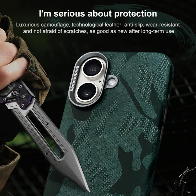 For iPhone 16 Camouflage Full Coverage Magnetic Shockproof Phone Case