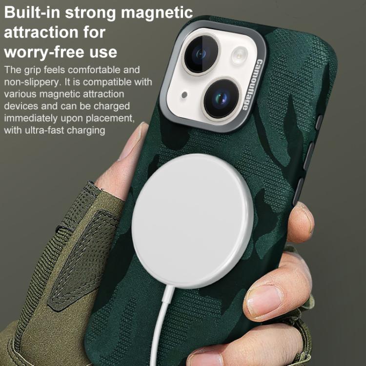 For iPhone 15 Plus / 14 Plus Camouflage Full Coverage Magnetic Shockproof Phone Case
