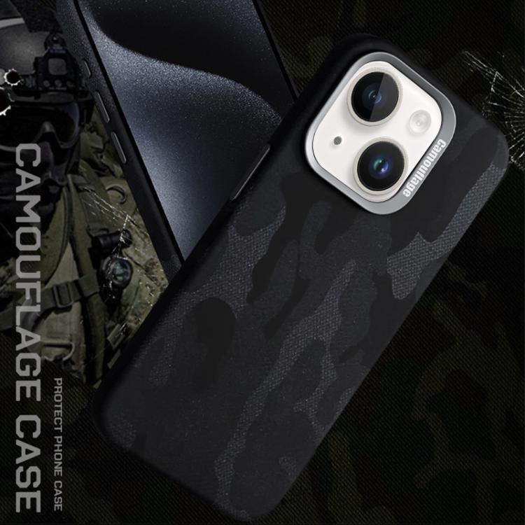 For iPhone 15 Camouflage Full Coverage Magnetic Shockproof Phone Case