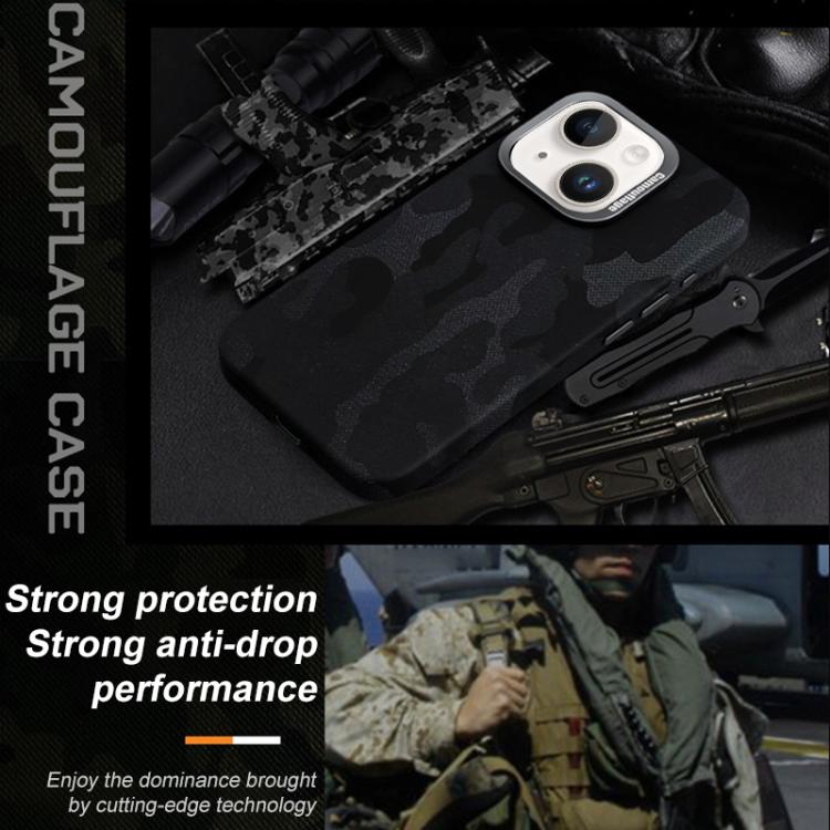 For iPhone 15 Camouflage Full Coverage Magnetic Shockproof Phone Case