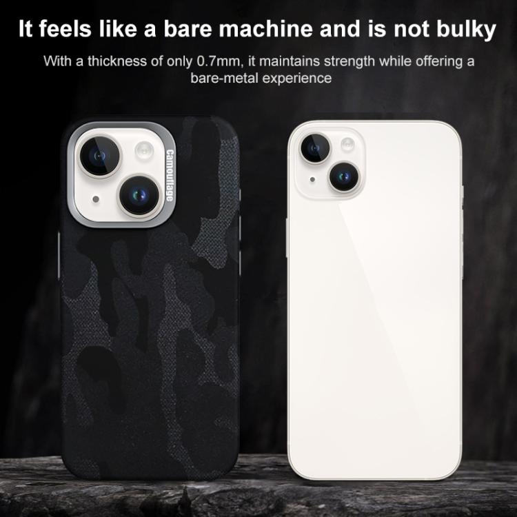For iPhone 15 Camouflage Full Coverage Magnetic Shockproof Phone Case