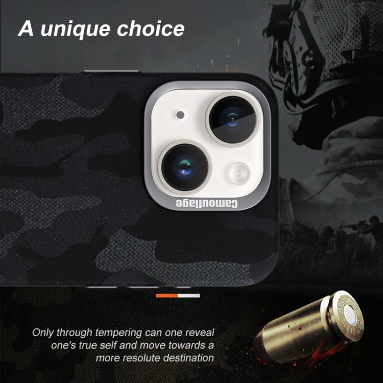 For iPhone 15 Camouflage Full Coverage Magnetic Shockproof Phone Case