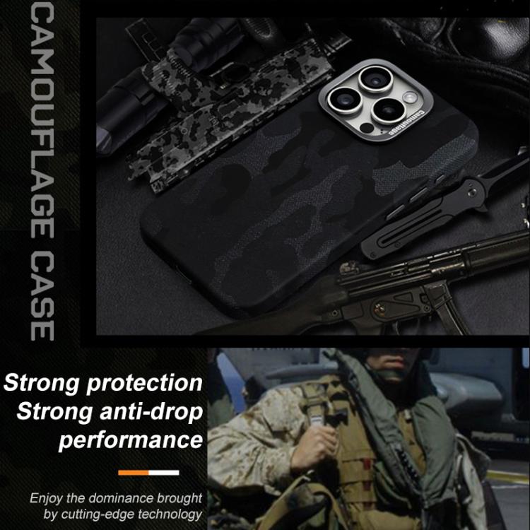For iPhone 12 Pro Max Camouflage Full Coverage Magnetic Shockproof Phone Case