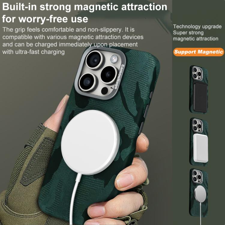 For iPhone 12 Pro Max Camouflage Full Coverage Magnetic Shockproof Phone Case