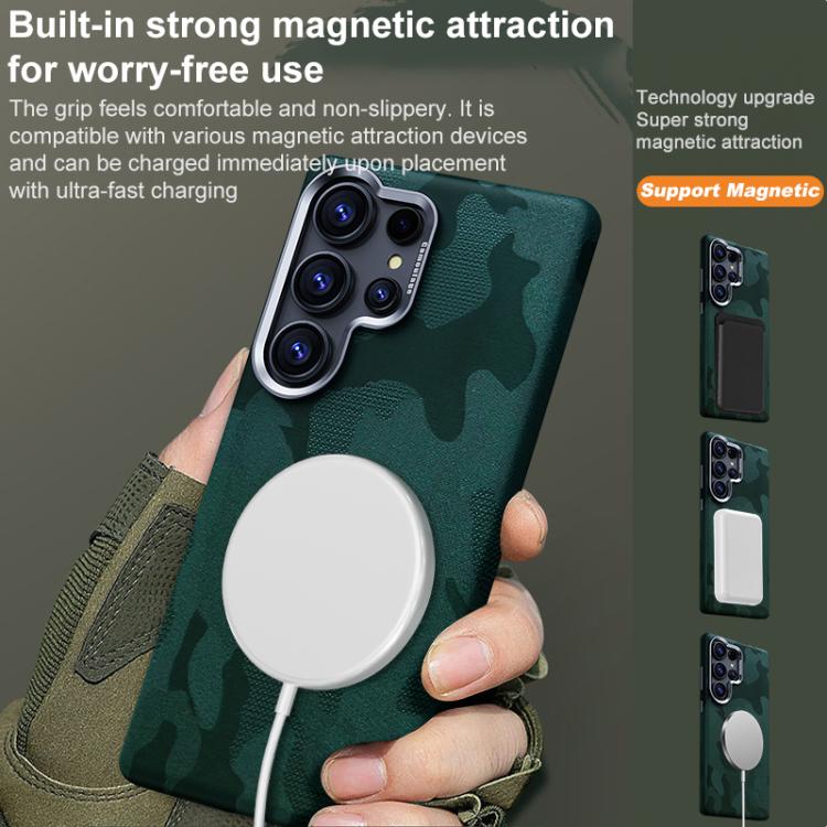 For Samsung Galaxy S24 Ultra 5G Camouflage Full Coverage Magnetic Shockproof Phone Case