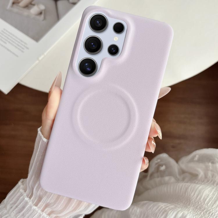 For Samsung Galaxy S26 Ultra 5G Matte Velvet Finish PC + Vegan Leather Magnetic Phone Case