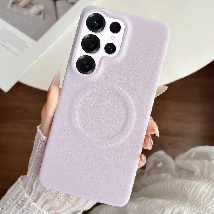 For Samsung Galaxy S25 Ultra 5G Matte Velvet Finish PC + Vegan Leather Magnetic Phone Case