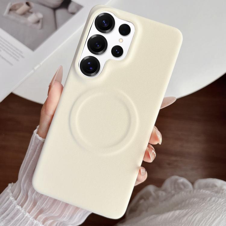 For Samsung Galaxy S25 Ultra 5G Matte Velvet Finish PC + Vegan Leather Magnetic Phone Case