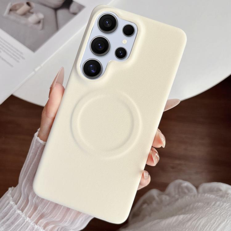 For Samsung Galaxy S24 Ultra 5G Matte Velvet Finish PC + Vegan Leather Magnetic Phone Case