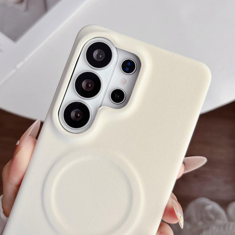 For Samsung Galaxy S26 Ultra 5G Matte Velvet Finish PC + Vegan Leather Magnetic Phone Case