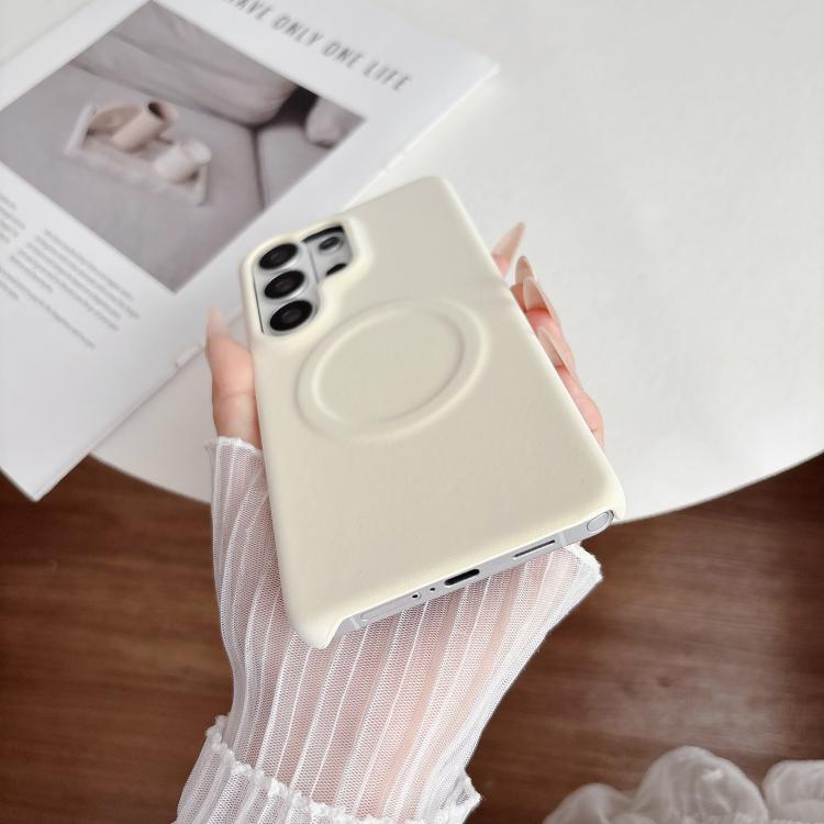 For Samsung Galaxy S26 Ultra 5G Matte Velvet Finish PC + Vegan Leather Magnetic Phone Case
