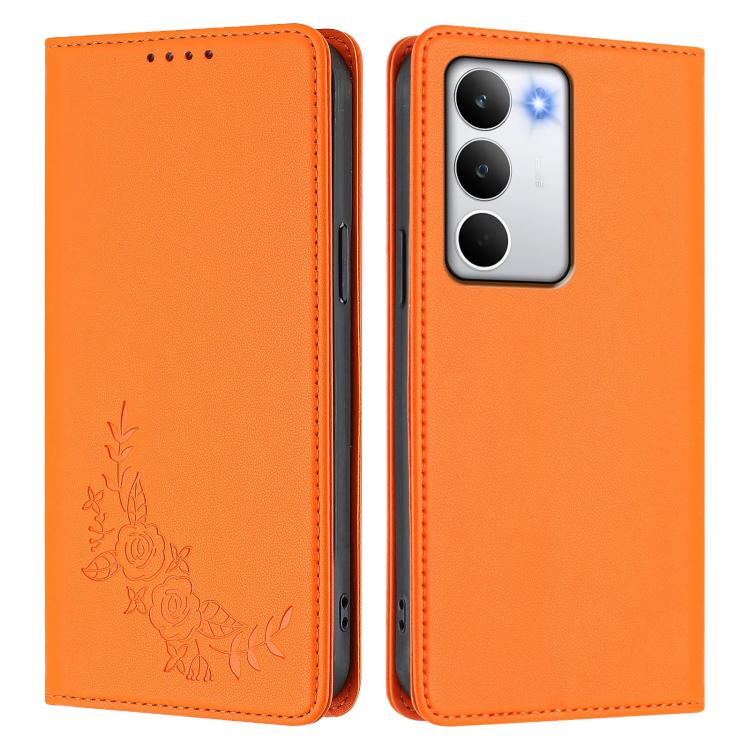 For Realme C71 4G Peony Embossed Magnetic RFID Vegan Leather Phone Case