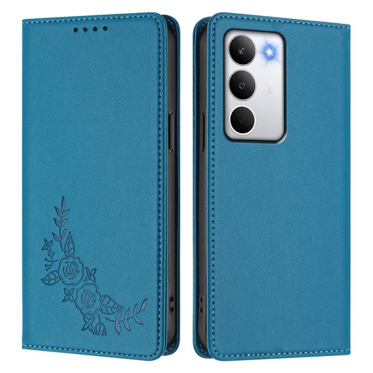 For Realme C71 4G Peony Embossed Magnetic RFID Vegan Leather Phone Case