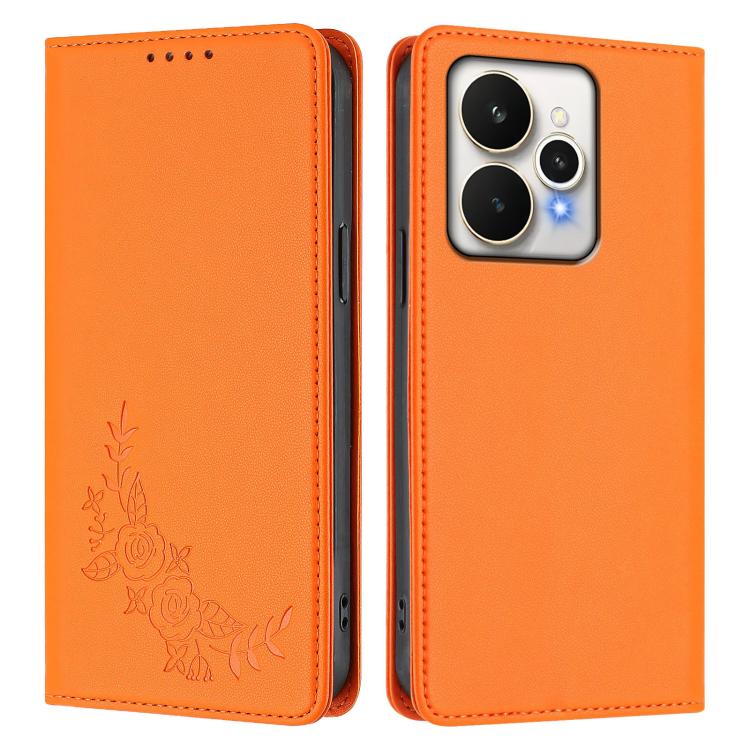 For Realme 15 5G / 15 Pro 5G Peony Embossed Magnetic RFID Vegan Leather Phone Case