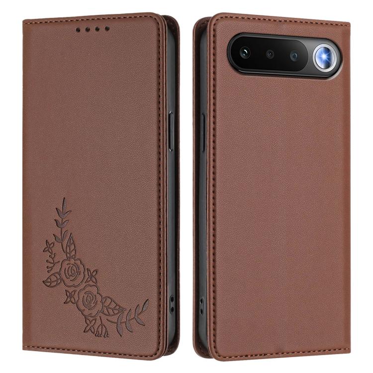 For Realme 16 5G Peony Embossed Magnetic RFID Vegan Leather Phone Case