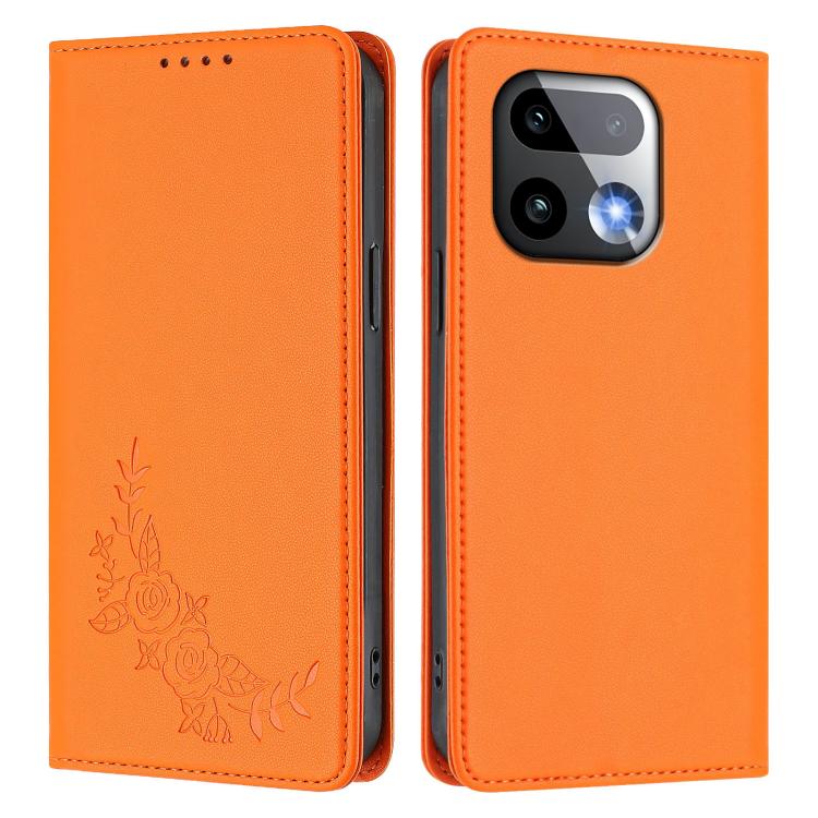 For Realme 16 Pro+ 5G Peony Embossed Magnetic RFID Vegan Leather Phone Case