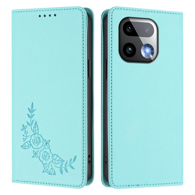 For Realme 16 Pro+ 5G Peony Embossed Magnetic RFID Vegan Leather Phone Case