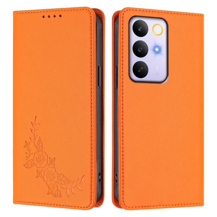 For Realme C85 Pro 4G Peony Embossed Magnetic RFID Vegan Leather Phone Case