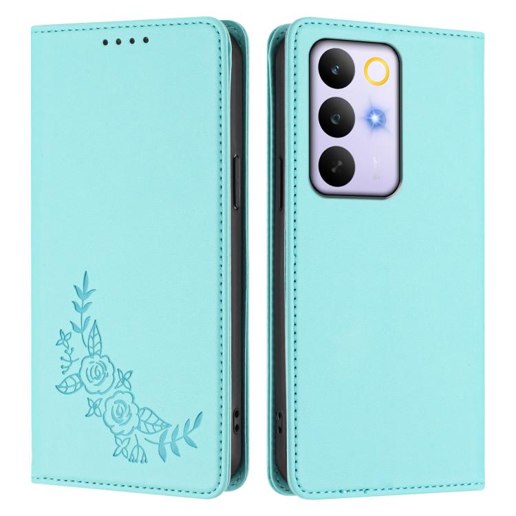 For Realme C85 Pro 4G Peony Embossed Magnetic RFID Vegan Leather Phone Case
