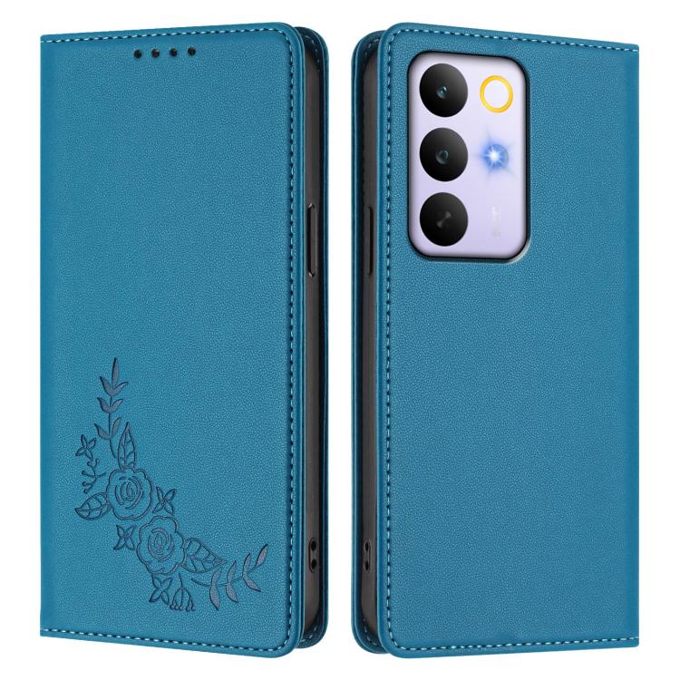 For Realme C85 Pro 4G Peony Embossed Magnetic RFID Vegan Leather Phone Case