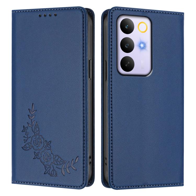 For Realme C85 Pro 4G Peony Embossed Magnetic RFID Vegan Leather Phone Case