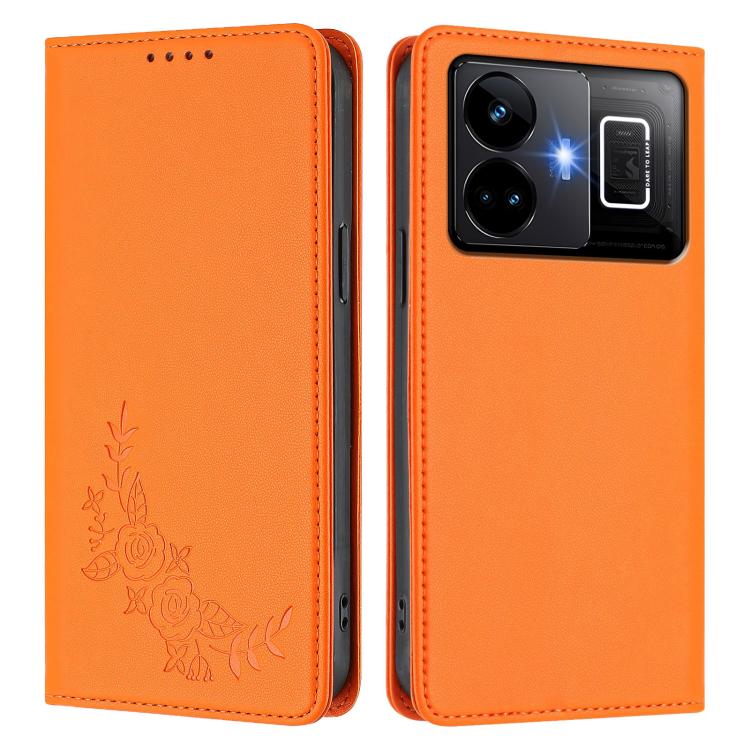 For Realme GT3 / GT Neo 5 240W Peony Embossed Magnetic RFID Vegan Leather Phone Case