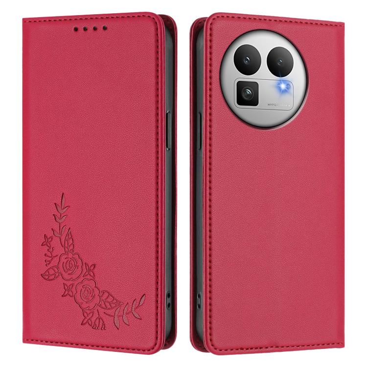 For Realme GT 8 Pro Global Peony Embossed Magnetic RFID Vegan Leather Phone Case