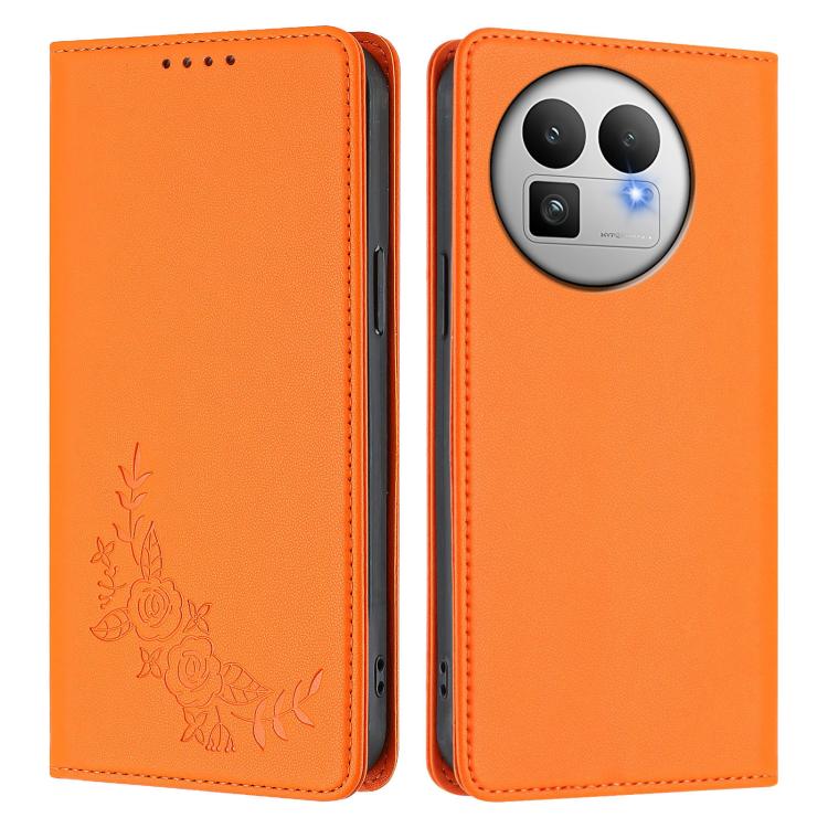 For Realme GT 8 Pro Global Peony Embossed Magnetic RFID Vegan Leather Phone Case
