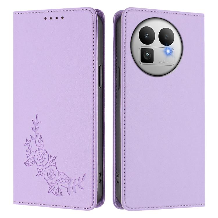 For Realme GT 8 Pro Global Peony Embossed Magnetic RFID Vegan Leather Phone Case