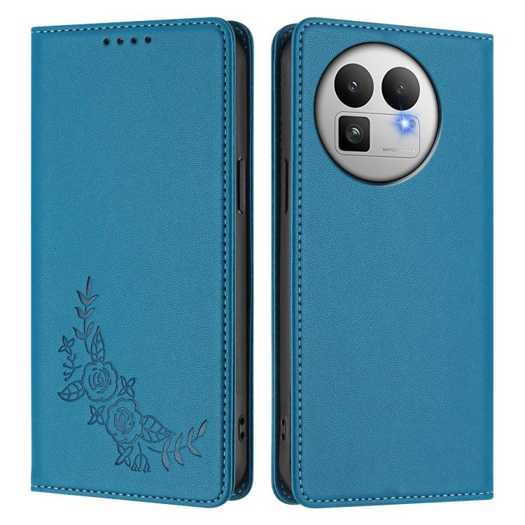 For Realme GT 8 Pro Global Peony Embossed Magnetic RFID Vegan Leather Phone Case