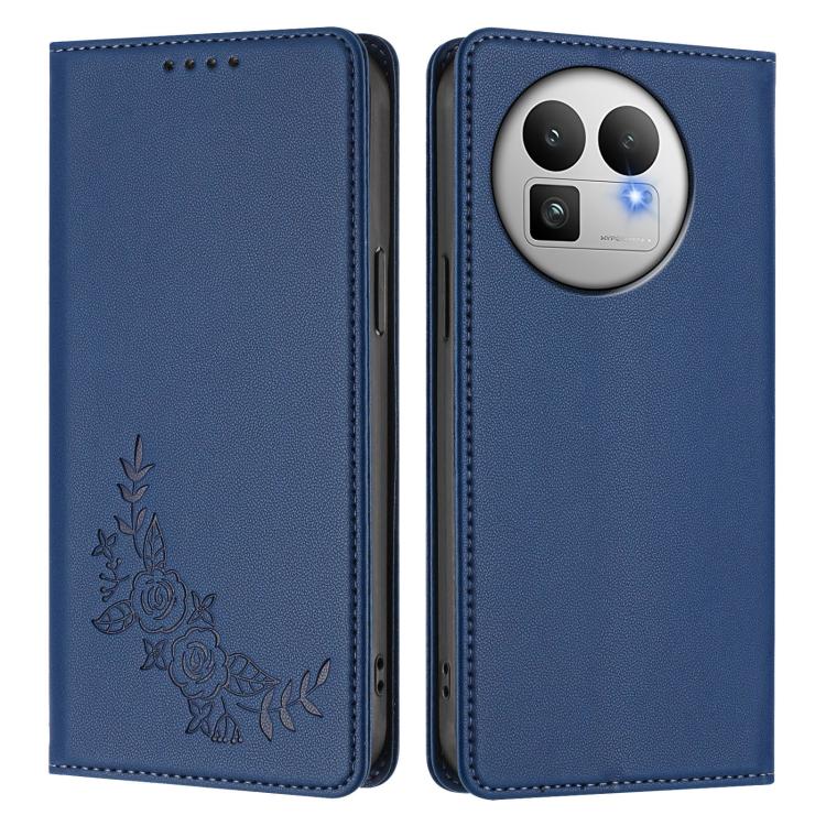 For Realme GT 8 Pro Global Peony Embossed Magnetic RFID Vegan Leather Phone Case