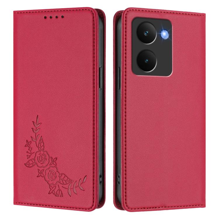 For Realme P3 Ultra 5G Peony Embossed Magnetic RFID Vegan Leather Phone Case