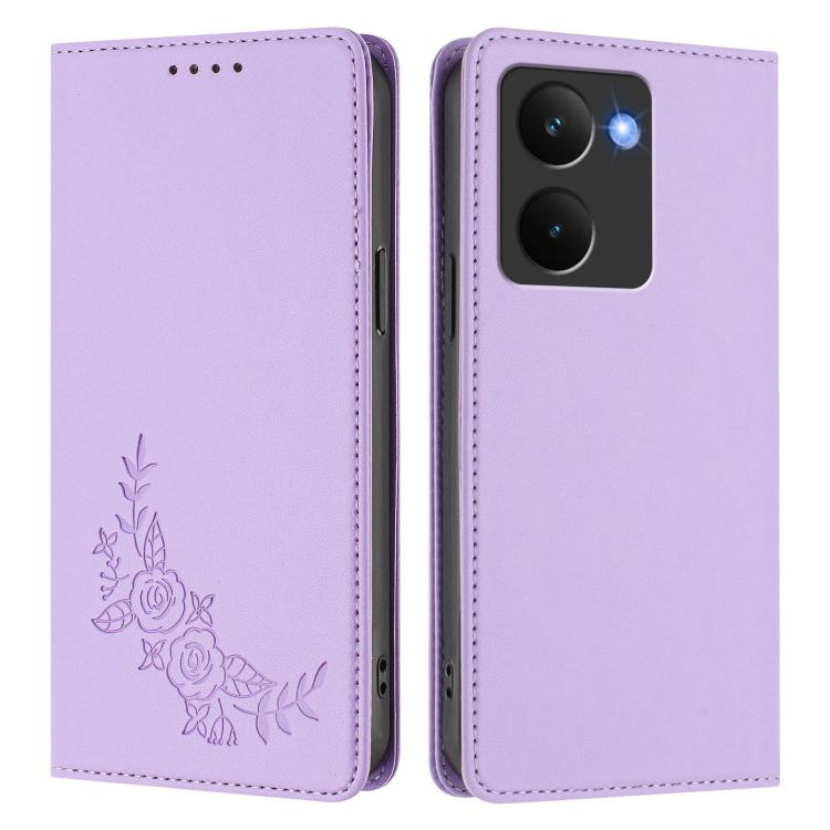 For Realme P3 Ultra 5G Peony Embossed Magnetic RFID Vegan Leather Phone Case