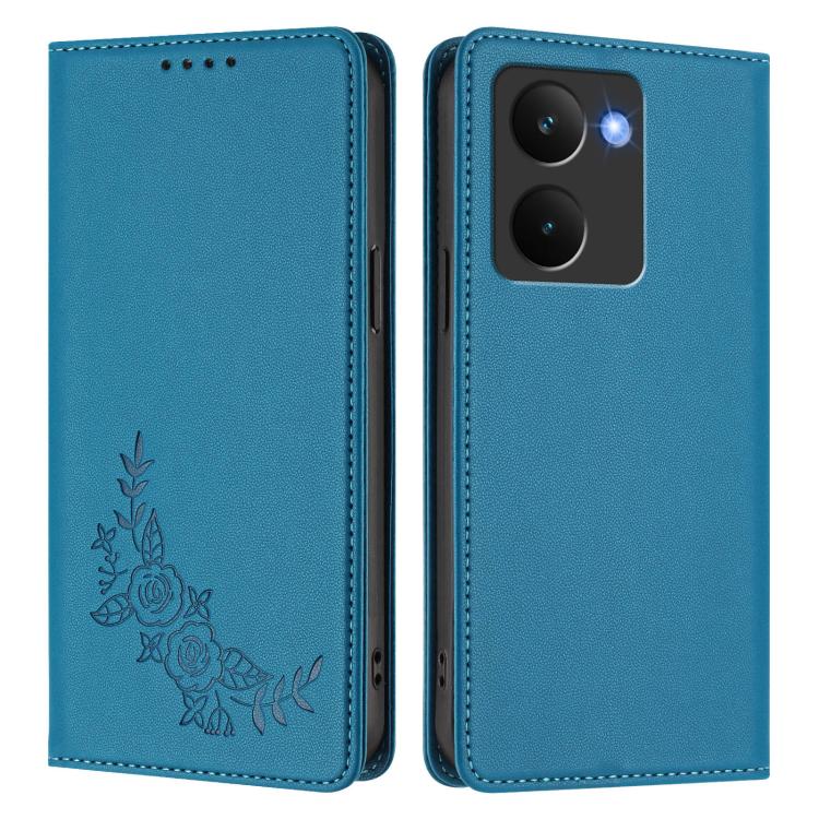 For Realme P3 Ultra 5G Peony Embossed Magnetic RFID Vegan Leather Phone Case